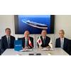 From left to right - Dominik Schneiter, Vice President R&D – WinGD, Klaus Heim, CEO – WinGD, Toru Kitamura, President and CEO - Mitsubishi Shipbuilding Co., Manabu Kawakado, Executive Director, Head of Marine Engineering Centre - Mitsubishi Shipbuilding Co. (Photo: WinGD)