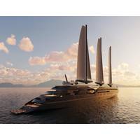 The 220-meter long sailing ship for The Orient Express Silenseas. Illustration: Chantiers de l’Atlantique.