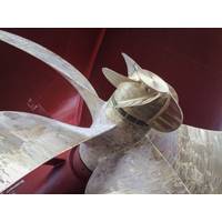 A Guinness World Record: Propeller Boss Cap Fins (PBCF) installed on a propeller. Photo courtesy MOL