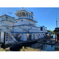 Capt. Kirby Dupuis docked after the fire. (Photo: NTSB)