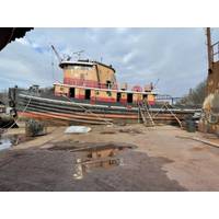 Amogy is retrofitting its ammonia-to-power system on board a 1957-built tug at Feeney Shipyard in Kingston, N.Y. (Photo: Amogy)