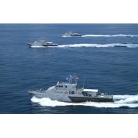 All three of the 36-meter patrol boats in formation.