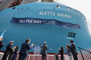 Alette Maersk was officially named during a ceremony in the Port of Los Angeles on August 27, 2024. (Photo: A.P. Moller-Maersk)