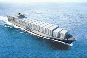 Artist's depiction of 3,600 TEU containerships