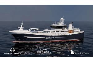 Austral Fisheries new longline vessel built by Båtbygg AS. Design and illustration by Marin Teknikk AS.