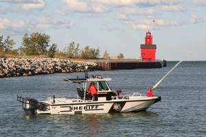 Boston Whaler 27' Vigilant patrol boat: Photo credit Brunswick Commercial & Government Products