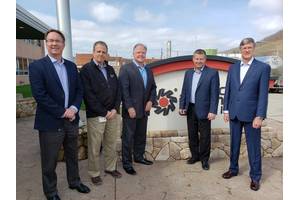 Chief Executive Officer – Tony Capasso (third from left) and Chief Technology and Marketing Officer – Oliver Ferguson (right) of Sea Ready Marine Petroleum met with American Refining Group (ARG) leadership recently at its Bradford, Pa., refinery. Representing ARG were (from left) Vice President – Sales & Marketing John Malone, Vice President – Research and Development David Krantz and President and Chief Operating Officer Jon Giberson.