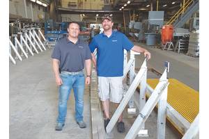 Derecktor Shipyard General Manager Micah Tucker and Project Manager Joe Goodspeed shaping the Keel for the first Harbor Harvest Hybrid.