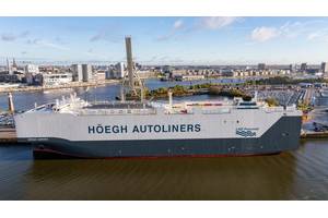 Höegh's slab-sided Aurora class is more than twice as efficient than its predecessor.
Image courtesy Höegh Autoliners