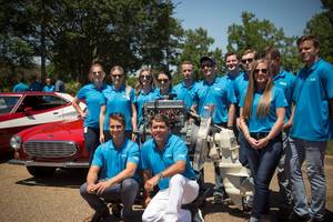 Ron Huibers, president of Volvo Penta of the Americas, with this year’s class of summer interns (Photo: Volvo Penta)