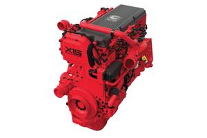 With a robust engine block designed for continuous-duty operation and long life, and a single cylinder head with four valves per cylinder, the Cummins X15 marine engine provides reduced fuel consumption without reduced performance. The X15, which can be used in both commercial and recreational marine applications, is available as a propulsion engine and as an auxiliary engine. (Photo: Cummins Inc.)
