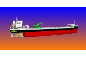 The self-discharging bulk carriers being built for Aasen Shipping will be the first of their kind to operate with hybrid propulsion. (Image: Aasen Shipping)