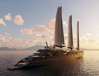 The 220-meter long sailing ship for The Orient Express Silenseas. Illustration: Chantiers de l’Atlantique.