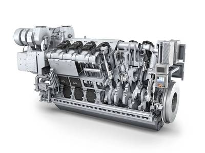 The MAN 32/44CR engine, ordered as a 12V version for Huanghua Port Bureau (Photo: MAN Diesel & Turbo)