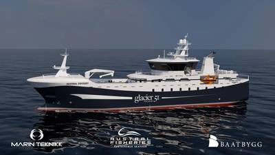 Austral Fisheries new longline vessel built by Båtbygg AS. Design and illustration by Marin Teknikk AS.