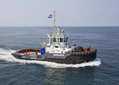 The Bernardus is Damen’s first ASD 2810 Hybrid tug. (Photo: Damen)