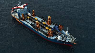 Graphical representation of the new hopper-suction dredger (courtesy Van Oord)