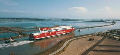 Corsica Linea’s LNG-powered ferry, A Galeotta, on sea trials (Photo: Corsica Linea)