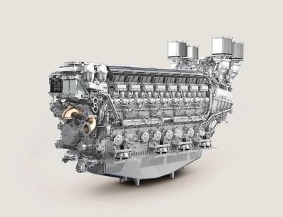 The new MTU 16V 8000 delivers outputs of up to 8000 kW and expands MTU’s portfolio not only for naval applications, but in the yacht and ferry segment too.  (Photo: Rolls-Royce)