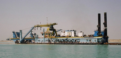 The 89m dredger Al Khatem, operated by NMDC (Photo courtesy of Thordon Bearings) 