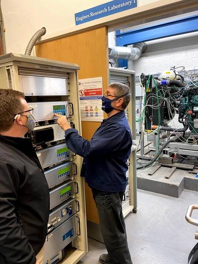 Engine emission lab. Photo courtesy MariNH3 consortium/University of Nottingham