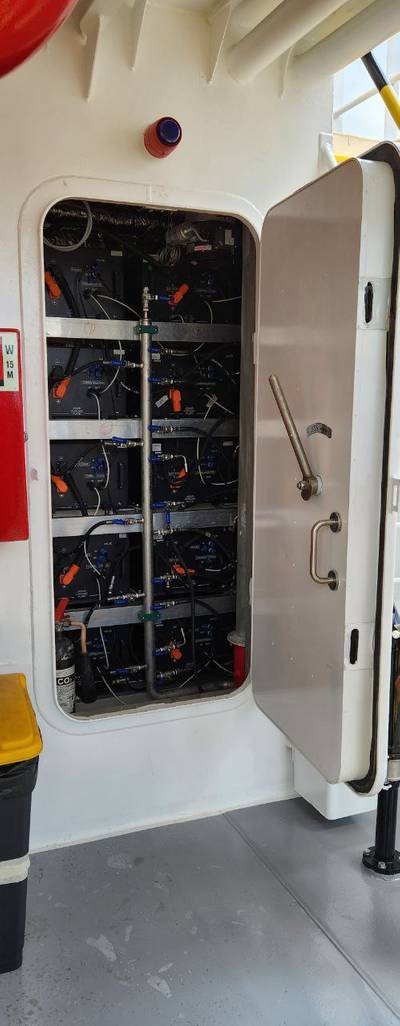 Sea Forrest’s SEAGEN 11 battery units installed on board. (Photo: Sea Forrest)