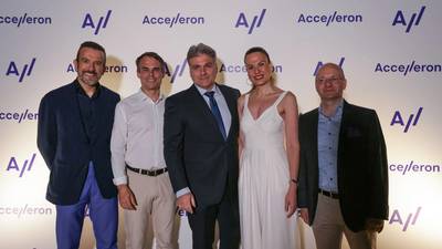 
Images:

L-R: Konstantinos Stampedakis, Managing Director, ERMA FIRST ESK, Daniel Bischofberger, CEO Accelleron, Andreas Symeonidis, Marketing & Partner Relations Manager, METIS, Eleni Polychronopoulou, CEO, METIS, Roland Schwarz, Division President Service, Accelleron.