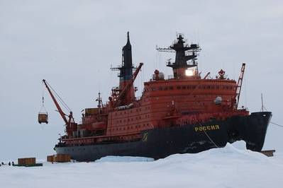 Icebreaker Rossiya: Photo credit Atomflot