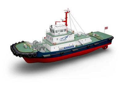 A trio of marine powers in Japan -- NYK, IHI Power Systems Co., Ltd., and ClassNK -- seek to develop the world’s first ammonia-fueled tugboat. Image Courtesy NYK, IHI Power Systems, ClassNK