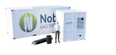 Noble Gas Systems Conformable Compressed Gas Storage System can take nearly any shape and size which accommodates use in the transportation, aviation, marine and bulk storage industries. (c) NGS