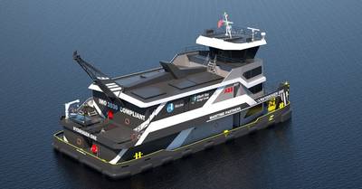 PowerCell has received a multi megawatt fuel cell system order from U.S. based Maritime Partners, worth approximately $3.6 million for delivery during the third quarter of 2023. Maritime Partners plans to launch the world’s first hydrogen-electric towboat, Hydrogen One. (Image: Maritime Partners)
