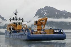 The Nanuq was outfitted with oil-spill-response capabilities well before the 2010 Macondo spill in the Gulf, he noted. The Aiviq is designed to work in tandem with the Nanuq. (Photo Courtesy Shell)