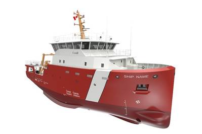 Rendering of the new Near-Shore Fishery Research Vessel. Credits: Robert Allan Ltd.