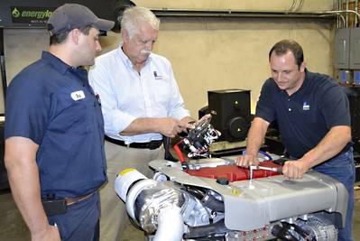 Left to right: Blake Nagim, Rick Granger and Jesse Cuevas participating in the Steyr Motors training session