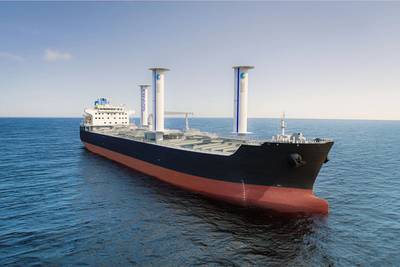 Sailing towards sustainability - EPS has signed its second contract with bound4blue as it continues on its decarbonisation voyage (digitally rendered image of eSAILs on MR newbuild) (c) Eastern Pacific Shipping