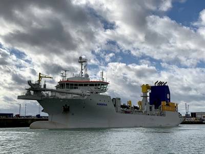 Sanderus, Jan De Nul Group’s trailing suction hopper dredger and ultra-low emission vessel (Photo: Chevron)