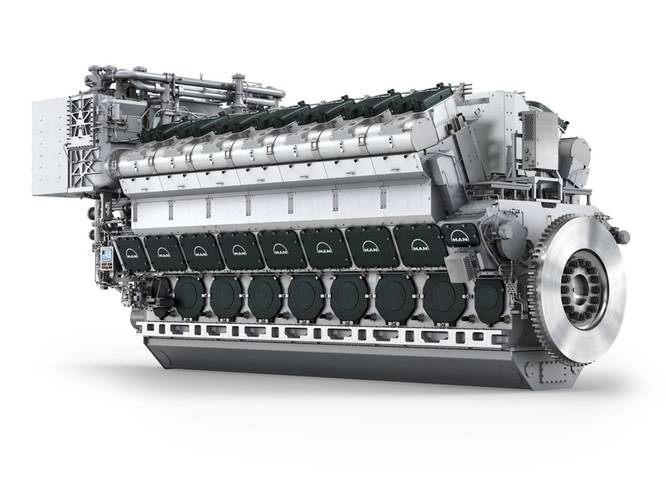 The FM-MAN 14V48/60CR engine (T-AOX will use 2 x 12V46/60CR Engines) (Image: MAN Diesel & Turbo)
