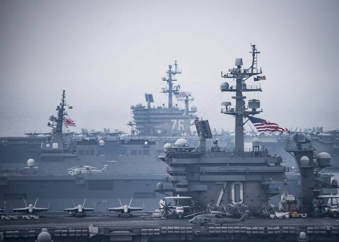 U.S. Navy forces and the Japan Maritime Self-Defense Force routinely train together to improve interoperability and readiness to provide stability and security for the Indo-Asia Pacific region. (U.S. Navy photo by Z.A. Landers)