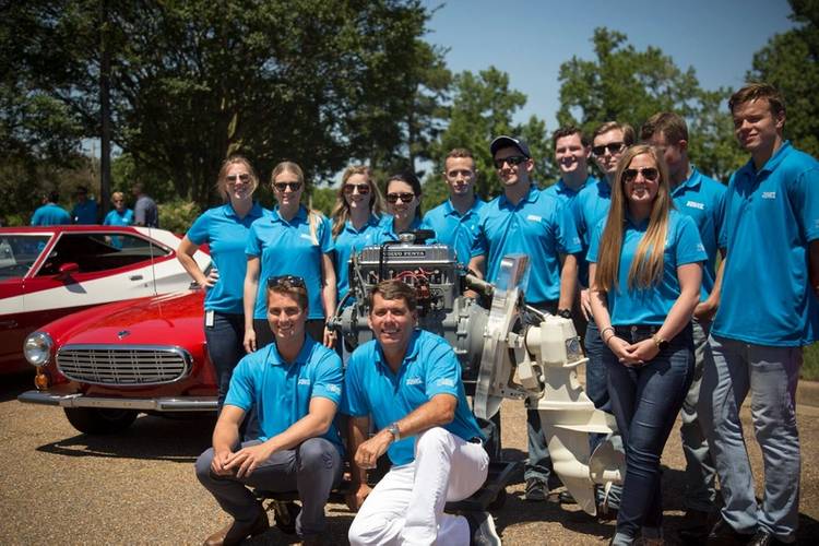 Ron Huibers, president of Volvo Penta of the Americas, with this year’s class of summer interns (Photo: Volvo Penta)