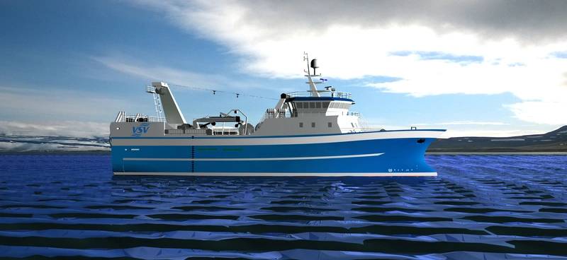 The new trawler for Vinnslustodin hf. and Hradfrystihusid Gunnvör was designed by Skipasýn and will be built by Huanghai Shipbuilding Co. Ltd. (Image: MAN)
