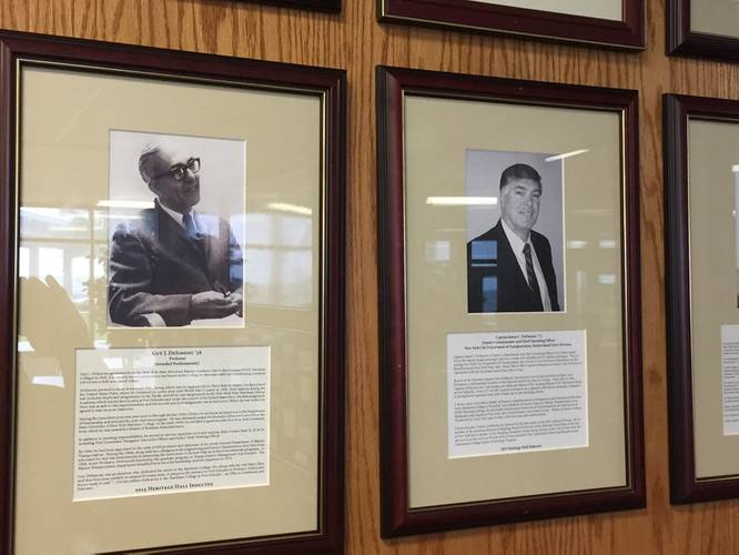 “An Officer, Gentleman and Educator” is how a plaque at the entrance of Fort Schuyler reads honoring Guy. J. DeSimone, Jim DeSimone’s father.
(Photo courtesy Jim DeSimone)