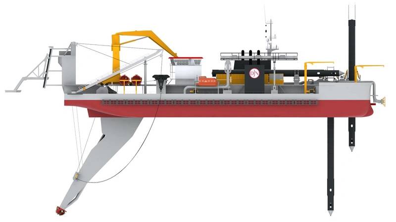 Side profile of the dredger newbuilding (Image: Jan De Nul Group)