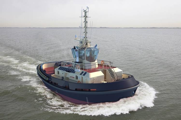 Rendering of a new tug to be built by Damen Shipyards for Svitzer towage and salvage company (Image: Rolls-Royce Power Systems)