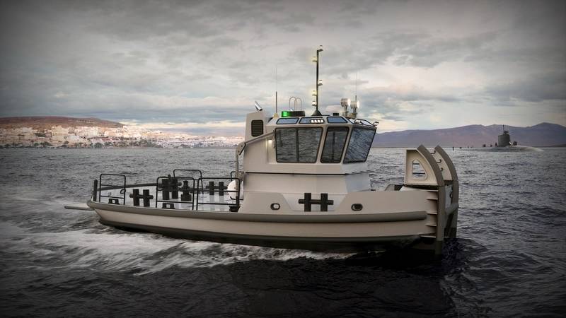 Rendering showing the 40-foot tug running (Image courtesy of the U.S. Navy)