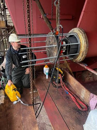 Resized bearings as part of a stern tube repair procedures courtesy of Marine and Industrial Transmissions.