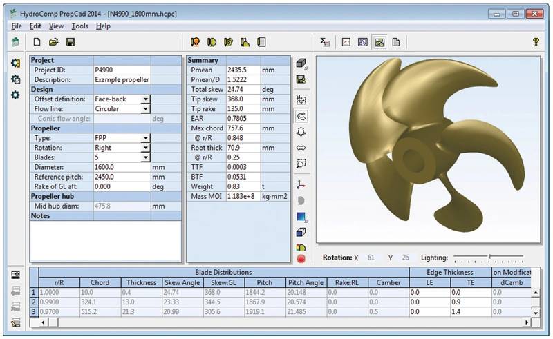 A screenshot of the latest version of PropCad
