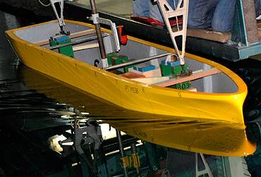 The team has tested a scale model and discussed the design with shipyards. The final design is expected to save fuel and emissions by 3–5 percent compared with traditional designs. (Photo: BG Group)