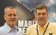 T.E. “Dra” Wiersema (right), Product Manager, Caterpillar Marine, spoke to Greg Trauthwein (left) for Maritime Reporter TV in New Orleans regarding Caterpillar new Multi-Engine Optimizer (MEO). (Photo: Eric Haun)